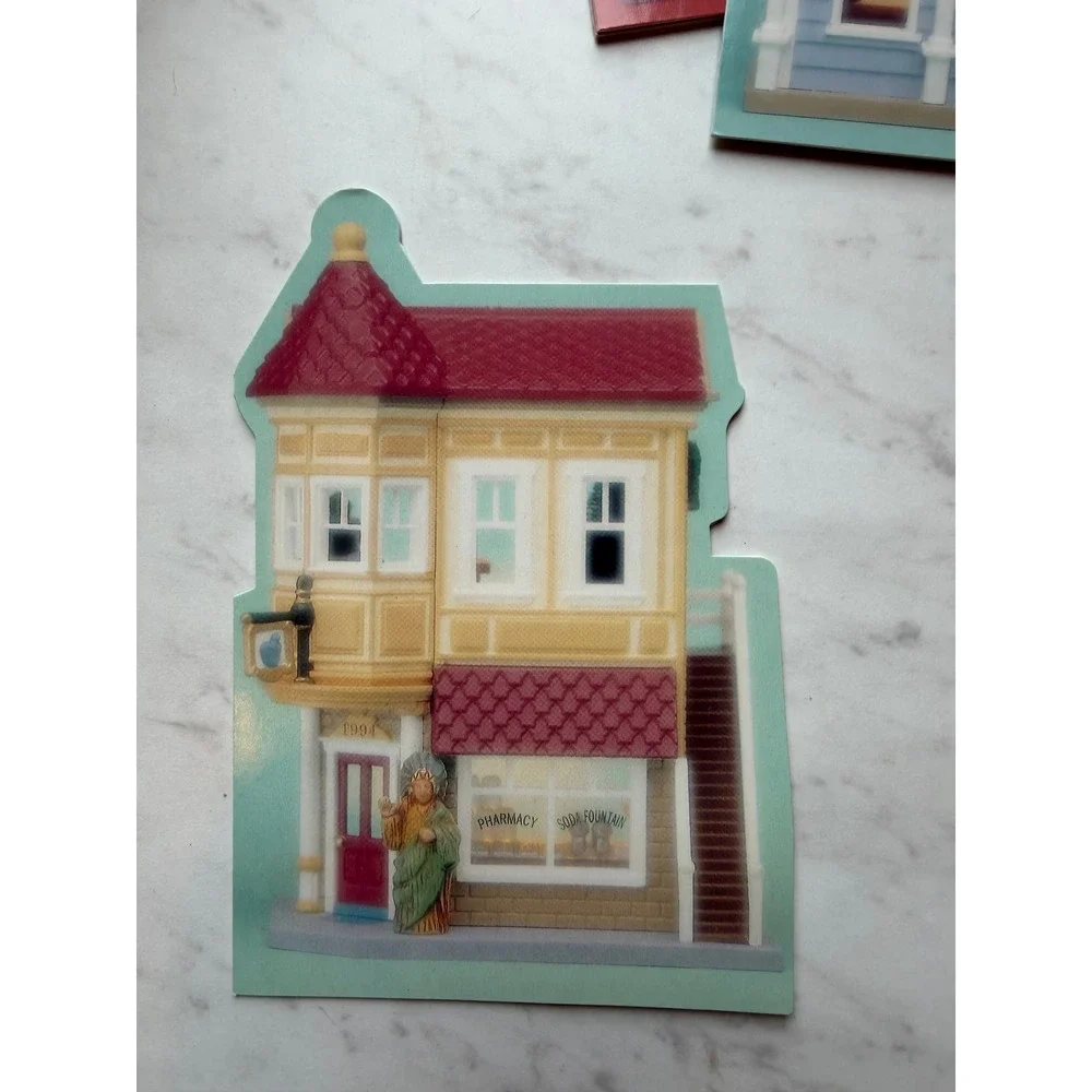 VTG Hallmark Hall Bros Cards Gifts Storefront Tin Partial Set Notecards Decor